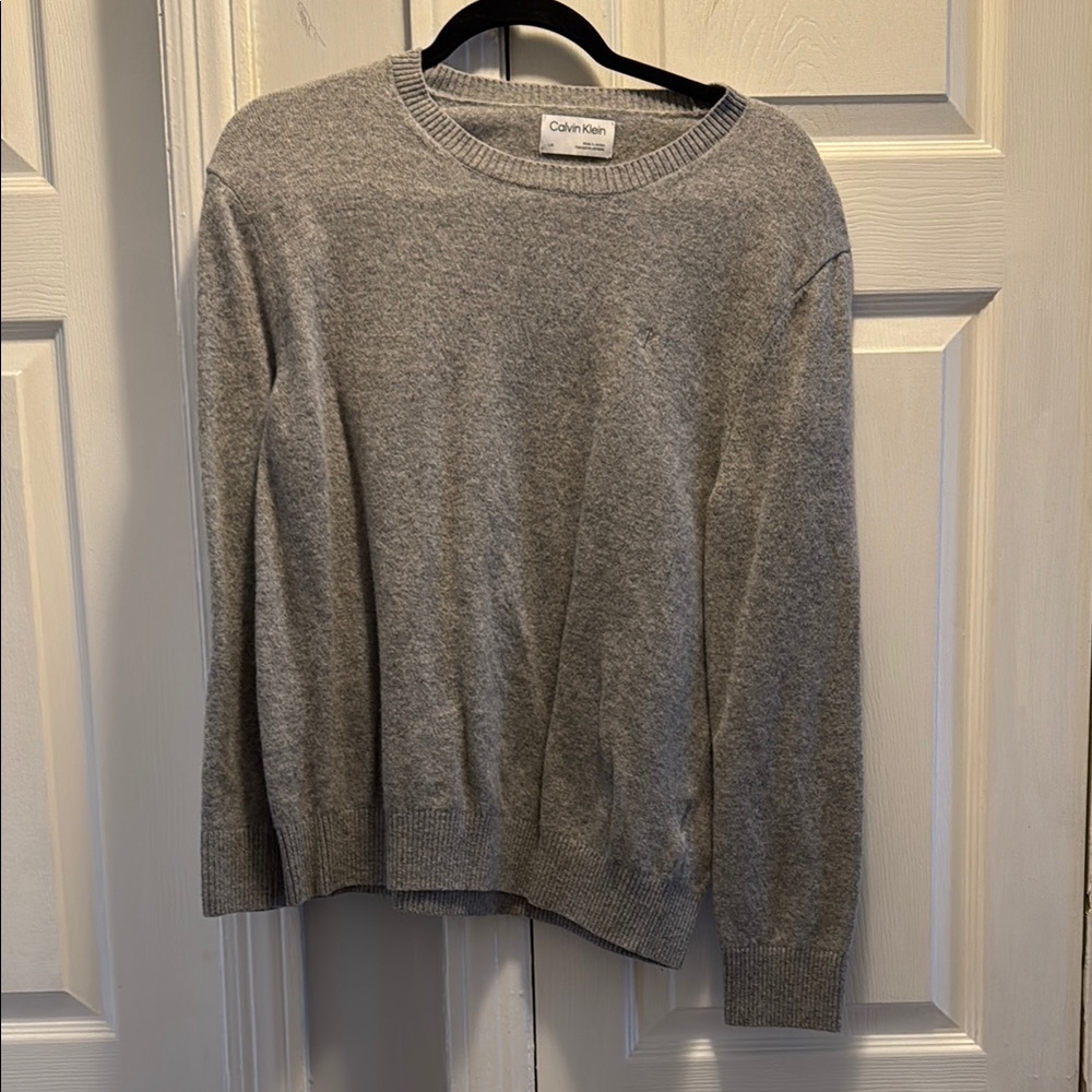 Calvin Klein Gray Crewneck Sweater Classic Knit